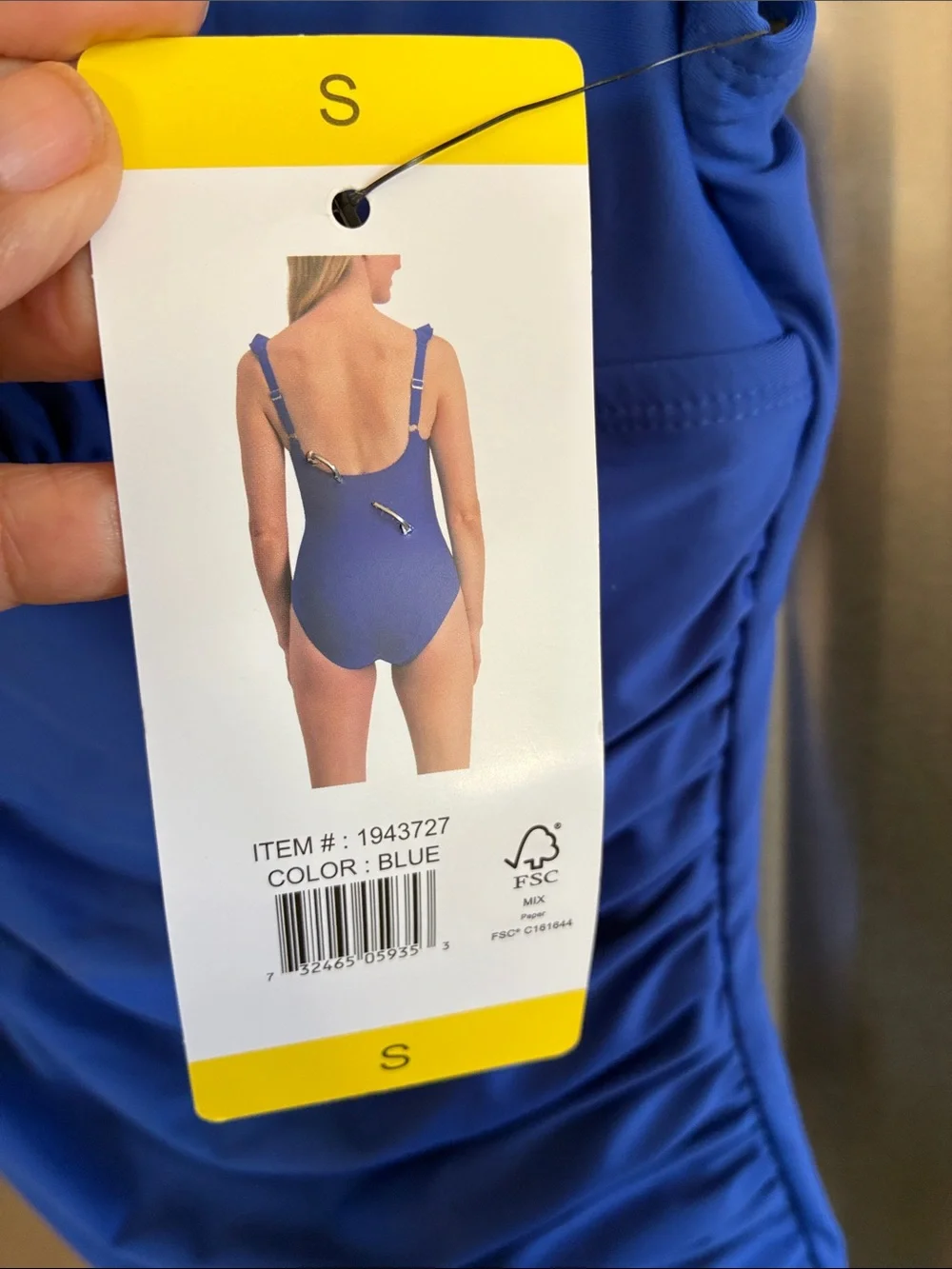 Dkny Royal Blue Ruffle One-Piece Swimsuit - Picture 3 of 8